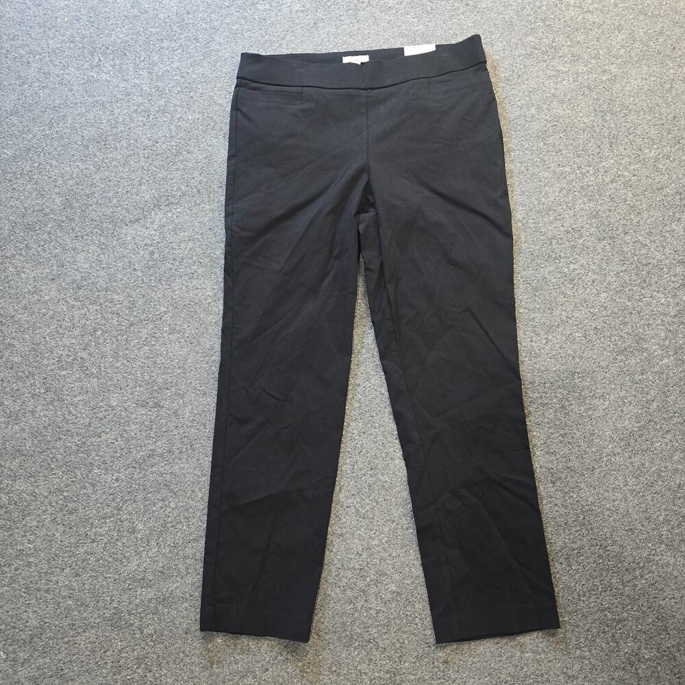 Croft Barrow Pants Womens Size 14 Black Straight Mid Rise Capsule Career Basic